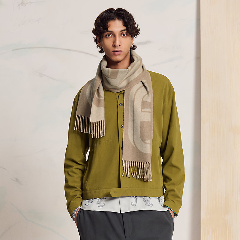 Maillons TGM scarf - Beige | Hermès Mainland China